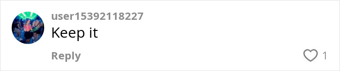 Online comment reading "Keep it" regarding Carrie Bradshaw's wedding dress find. Online comment reading "Keep it" regarding Carrie Bradshaw's wedding dress find.