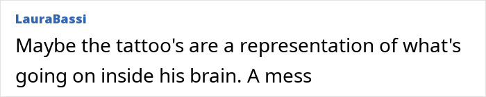 Comment by LauraBassi speculating on the meaning of Brad Pitt's tattoos. Comment by LauraBassi speculating on the meaning of Brad Pitt's tattoos.