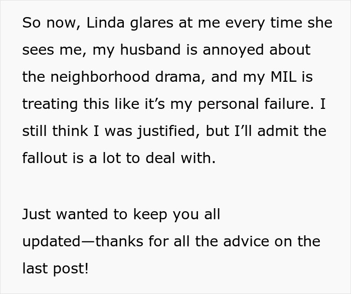 Text about neighborhood drama related to unauthorized car parking and the resulting personal fallout. Text about neighborhood drama related to unauthorized car parking and the resulting personal fallout.