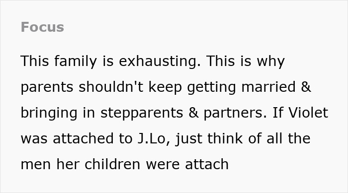 Text discussing the challenges of family dynamics and numerous marriages affecting children, mentioning Ben Affleck, Jennifer Garner, and JLo. Text discussing the challenges of family dynamics and numerous marriages affecting children, mentioning Ben Affleck, Jennifer Garner, and JLo.