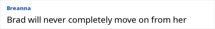 Text: "Brad will never completely move on from her" suggesting connection to past tattoos. Text: "Brad will never completely move on from her" suggesting connection to past tattoos.