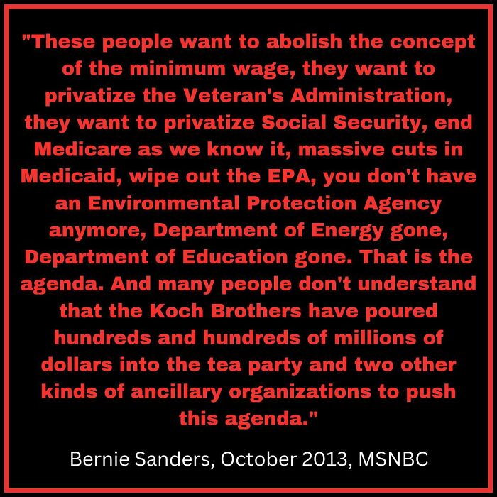 Political quote about privatizing government agencies and policy agendas with accurate predictions reference.