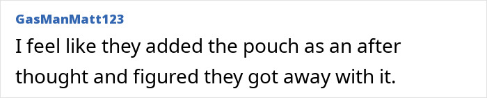 "Comment by GasManMatt123 discussing a toy with an afterthought pouch causes viral reaction, deemed inappropriate. "Comment by GasManMatt123 discussing a toy with an afterthought pouch causes viral reaction, deemed inappropriate.