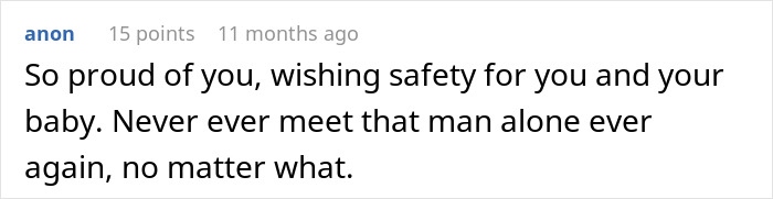Supportive message offering safety advice, related to husband’s journal and wife leaving with baby. Supportive message offering safety advice, related to husband’s journal and wife leaving with baby.