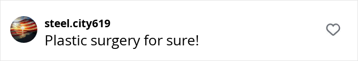 A comment saying, "Plastic surgery for sure!" in response to Jennifer Love Hewitt's aging message. A comment saying, "Plastic surgery for sure!" in response to Jennifer Love Hewitt's aging message.