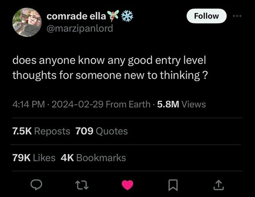 Funny puncrastination meme asking for entry-level thoughts for beginners in thinking.