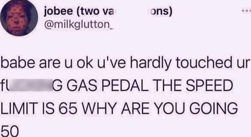 Funny puncrastination meme about driving slowly under the speed limit.