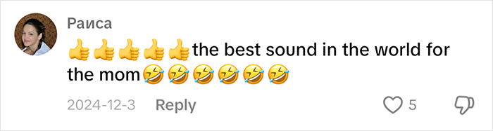 User comment with thumbs up emojis, praising baby's farting sound as the best, with laughing emojis reacting to doctor's viral tips. User comment with thumbs up emojis, praising baby's farting sound as the best, with laughing emojis reacting to doctor's viral tips.