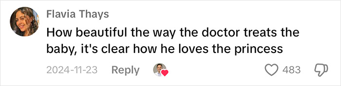 Comment praising doctor's baby farting tips in a viral post; positive reactions with 483 likes. Comment praising doctor's baby farting tips in a viral post; positive reactions with 483 likes.