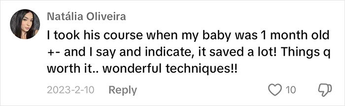 User comment praising baby farting tips, noting effective techniques and positive results from a course taken. User comment praising baby farting tips, noting effective techniques and positive results from a course taken.