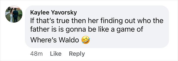 Comment on pregnancy rumors with a Where's Waldo joke, referencing Bonny Blue and a game to find the father. Comment on pregnancy rumors with a Where's Waldo joke, referencing Bonny Blue and a game to find the father.