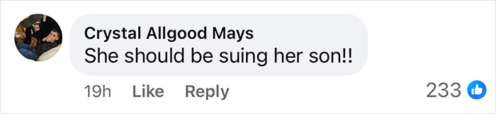 Facebook comment on a post about Nicolas Cage's ex suing after son’s alleged attack. Facebook comment on a post about Nicolas Cage's ex suing after son’s alleged attack.