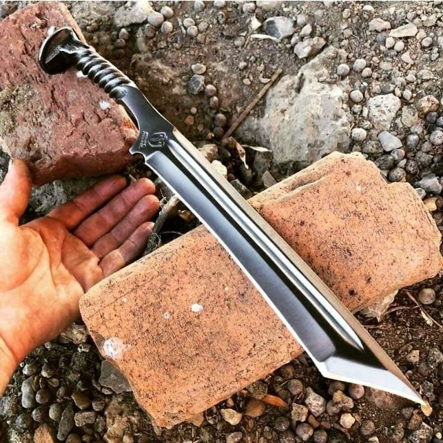 Hand Forged Railroad Steel Tanto Blade