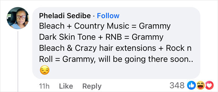 Comment on Beyoncé's skin tone at Grammys sparks debate with sarcastic equations for music genres and awards. Comment on Beyoncé's skin tone at Grammys sparks debate with sarcastic equations for music genres and awards.