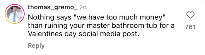 Comment on Benny Blanco's Valentine's Day gift described as wasteful. Comment on Benny Blanco's Valentine's Day gift described as wasteful.