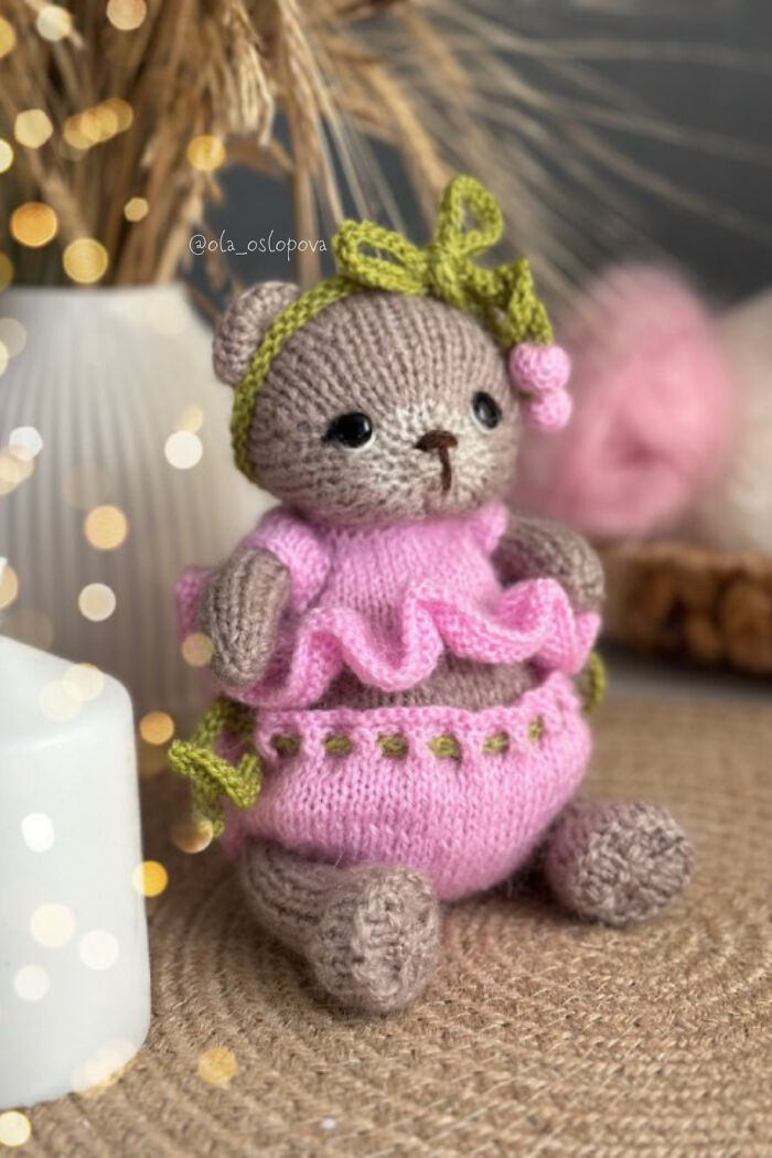 I Made Knitting Pattern Spring Outfit For Girl Bear I Made Knitting Pattern Spring Outfit For Girl Bear