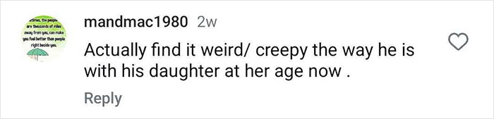 Instagram comment related to David Beckham and daughter Harper, expressing discomfort. Instagram comment related to David Beckham and daughter Harper, expressing discomfort.