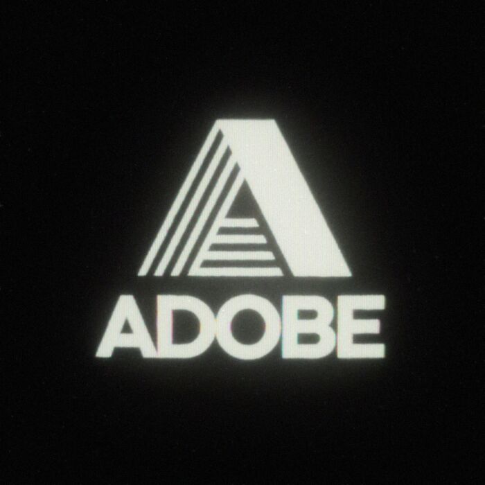 Retro 80s twist on modern Adobe logo with bold lines and geometric design.