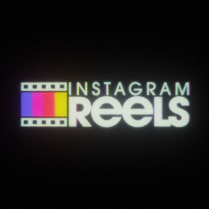 Retro 80s style Instagram Reels logo with vibrant colors and filmstrip design.