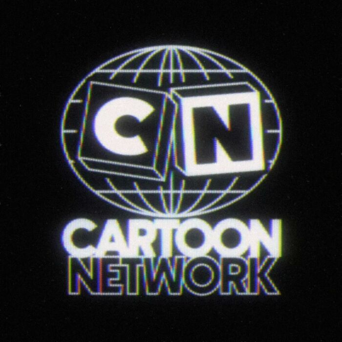Retro 80s twist on Cartoon Network logo featuring a vintage globe design and bold lettering.