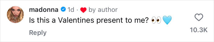 Comment on Sabrina Carpenter's Vogue photos: "Is this a Valentine's present to me?" with heart and eye emojis. Comment on Sabrina Carpenter's Vogue photos: "Is this a Valentine's present to me?" with heart and eye emojis.