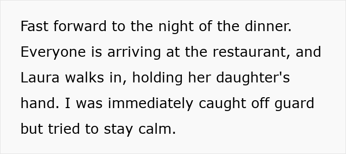 Text from a story about enforcing a 'child-free' birthday dinner rule. Text from a story about enforcing a 'child-free' birthday dinner rule.