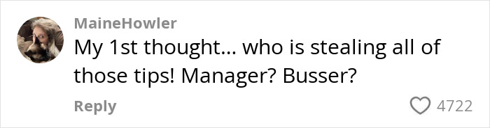 Comment questioning missing tips in a viral debate about servers asking why customers didn't tip, with 4722 likes. Comment questioning missing tips in a viral debate about servers asking why customers didn't tip, with 4722 likes.