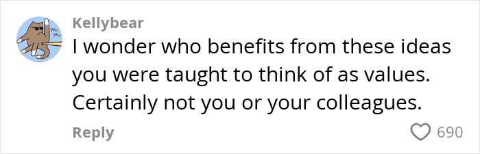 Comment discussion on tipping norms, questioning the values instilled in servers, with a heart icon showing 690 likes. Comment discussion on tipping norms, questioning the values instilled in servers, with a heart icon showing 690 likes.
