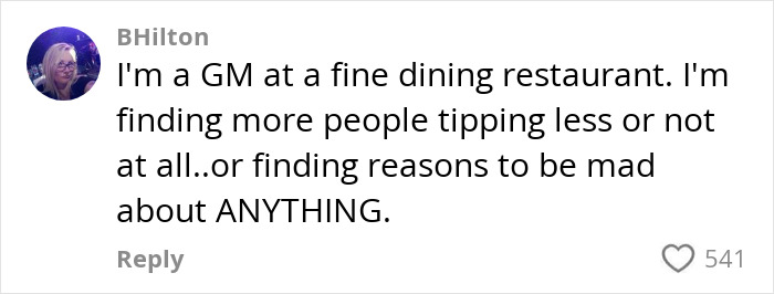 Fine dining GM comments on tipping less, sparking viral debate with 541 likes. Fine dining GM comments on tipping less, sparking viral debate with 541 likes.