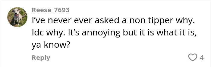 Comment discussing if servers should ask customers why they didn’t tip. Comment discussing if servers should ask customers why they didn’t tip.