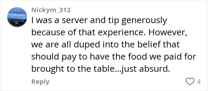 Comment discussing tipping culture, sparking debate about servers asking why customers didn’t tip. Comment discussing tipping culture, sparking debate about servers asking why customers didn’t tip.