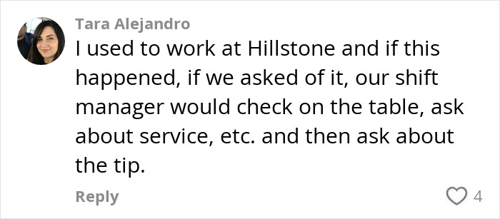 Comment discussing server inquiry about customer tipping decisions, sparking viral debate. Comment discussing server inquiry about customer tipping decisions, sparking viral debate.