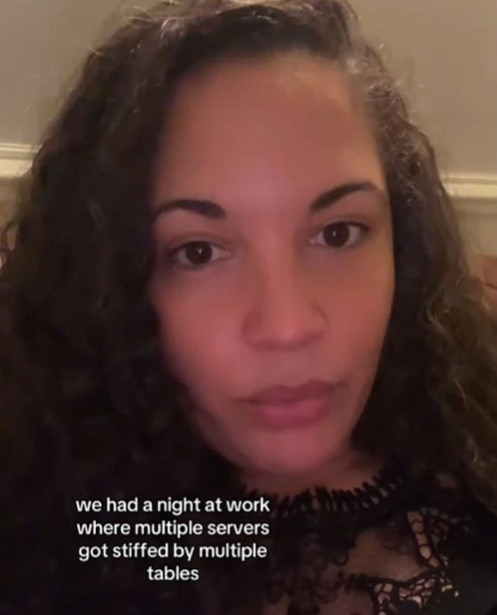 Server discussing tipping issues at work, raising questions about customer tipping habits, with on-screen text explaining the situation. Server discussing tipping issues at work, raising questions about customer tipping habits, with on-screen text explaining the situation.