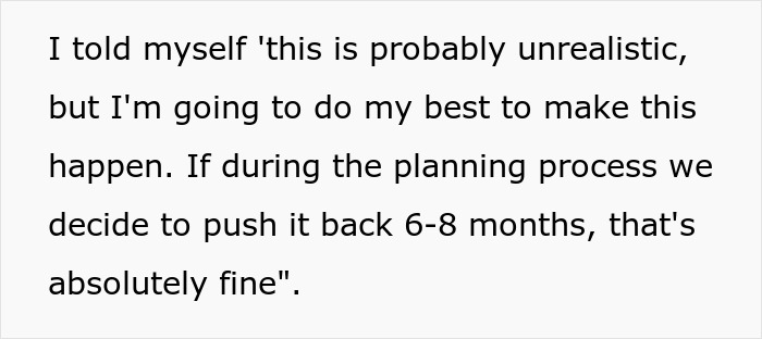 Text discussing flexibility in wedding planning after MIL chooses date. Text discussing flexibility in wedding planning after MIL chooses date.