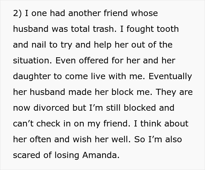 Text describing a difficult friendship situation related to fears about losing a friend. Text describing a difficult friendship situation related to fears about losing a friend.