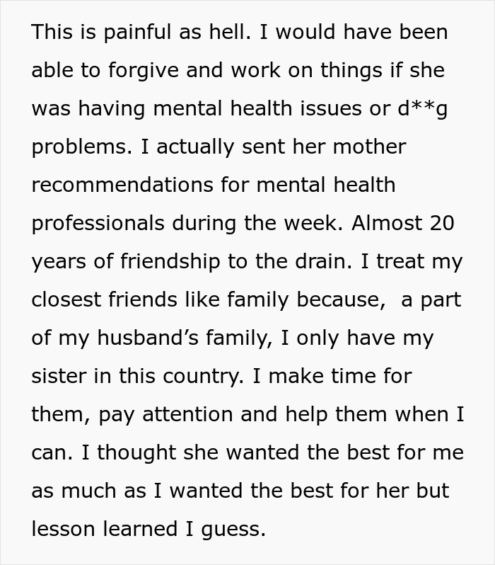 Text expressing disappointment and betrayal over a friend's actions involving a lie. Text expressing disappointment and betrayal over a friend's actions involving a lie.