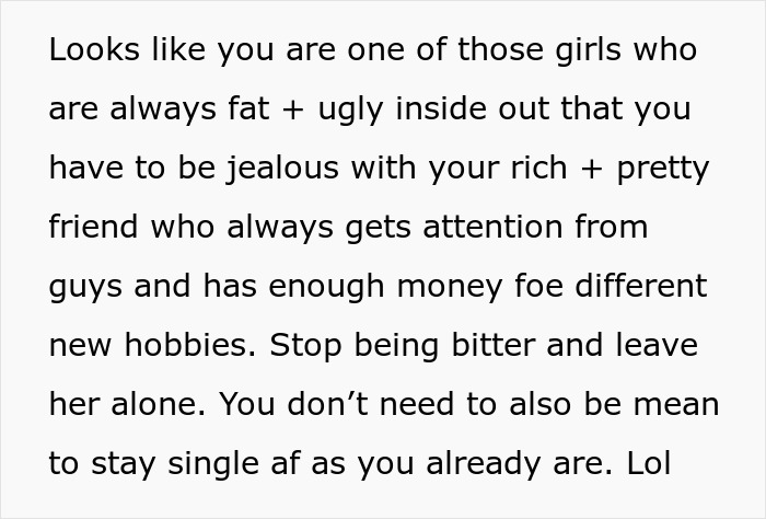 Text about jealousy and hobbies with a sarcastic tone. Text about jealousy and hobbies with a sarcastic tone.