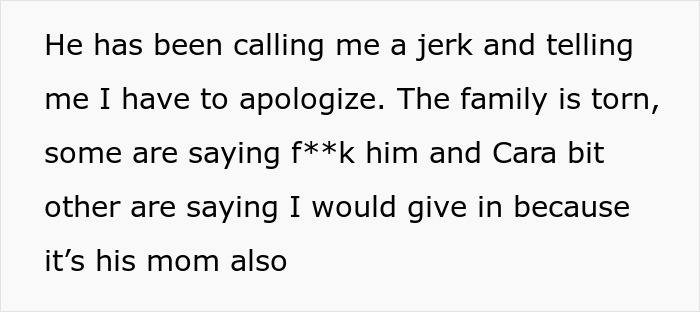 Text describing family conflict over mother's ashes, with tensions and apologies debated. Text describing family conflict over mother's ashes, with tensions and apologies debated.