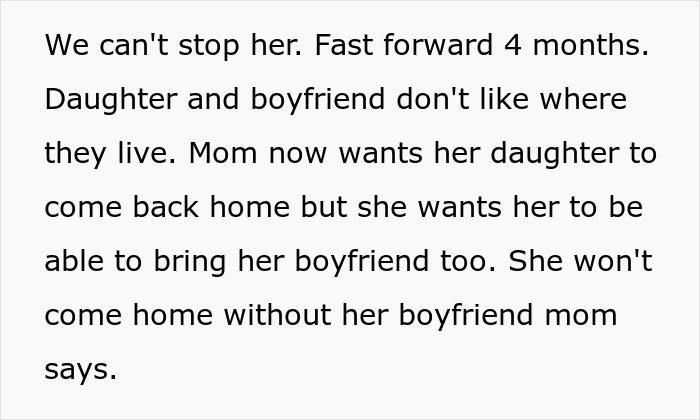 Text about an 18-year-old moving out, unhappy with living situation, wanting to return home with boyfriend, stepdad refuses. Text about an 18-year-old moving out, unhappy with living situation, wanting to return home with boyfriend, stepdad refuses.