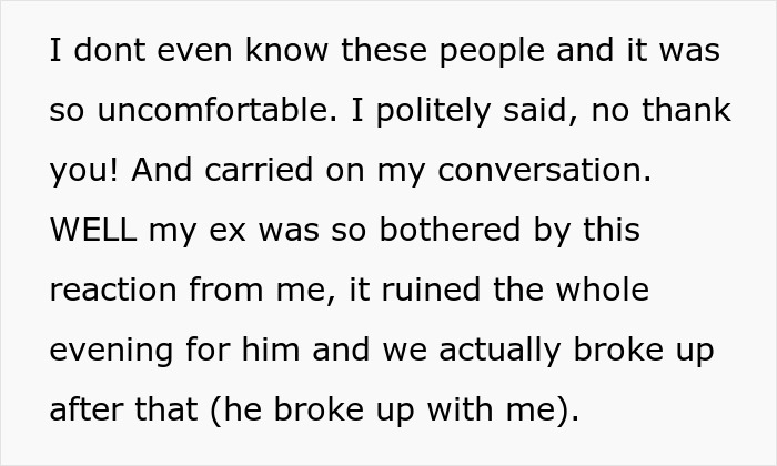 Text about a breakup due to a reaction to eating leftovers among friends. Text about a breakup due to a reaction to eating leftovers among friends.