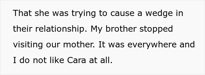 Text about family tension over visiting mom and a disliked wife. Text about family tension over visiting mom and a disliked wife.