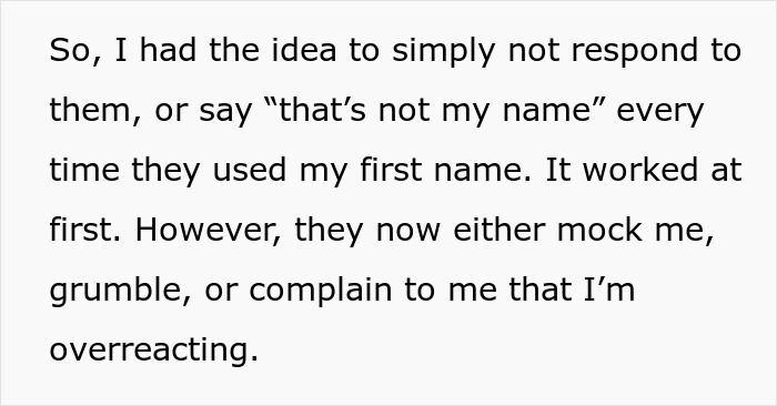Text about name disagreements and reactions to being called by a disliked name. Text about name disagreements and reactions to being called by a disliked name.