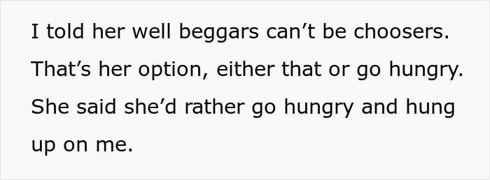 Text discussing an offer for groceries from the Dollar Tree and a resulting disagreement. Text discussing an offer for groceries from the Dollar Tree and a resulting disagreement.