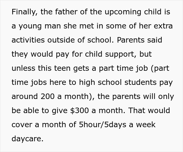 Text discussing teen pregnancy, family legacy, and financial challenges related to child support and part-time work. Text discussing teen pregnancy, family legacy, and financial challenges related to child support and part-time work.