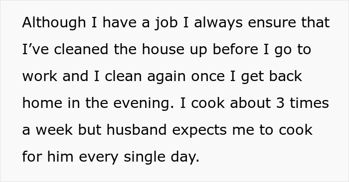 Text about balancing work and home duties, with marital pressure to quit job. Text about balancing work and home duties, with marital pressure to quit job.