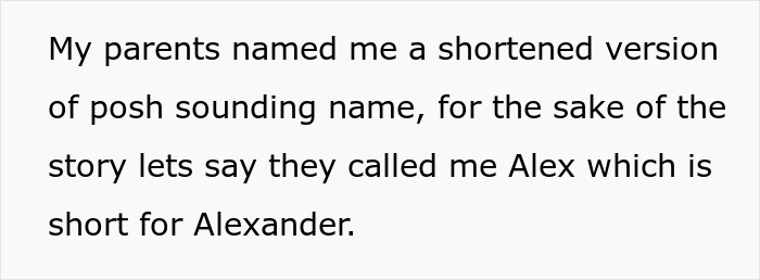 Text describing a student named Alex, short for Alexander, discussing shortened names. Text describing a student named Alex, short for Alexander, discussing shortened names.