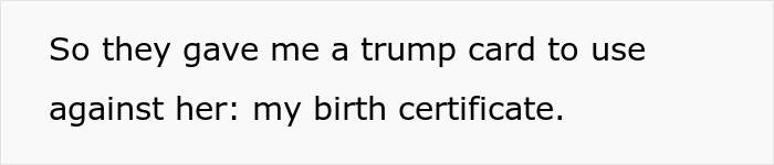 Text describing a student's revenge on a teacher by using their birth certificate. Text describing a student's revenge on a teacher by using their birth certificate.