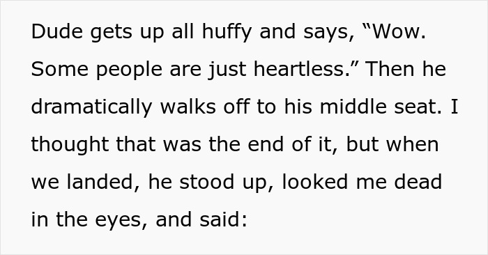 Text recounting a man's dramatic attempt for a window seat, ending in embarrassment. Text recounting a man's dramatic attempt for a window seat, ending in embarrassment.