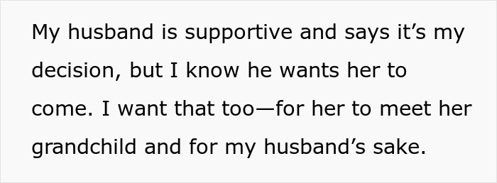 Text expressing a husband's support for his wife, balancing mother-in-law visiting needs. Text expressing a husband's support for his wife, balancing mother-in-law visiting needs.