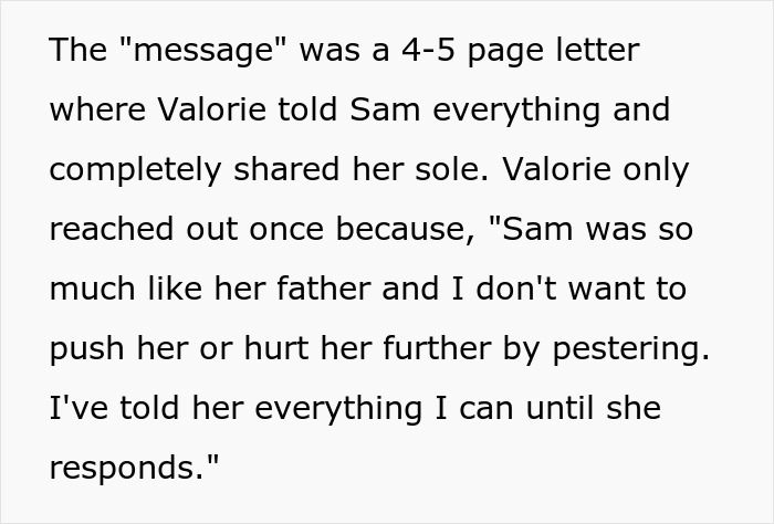 Text discussing inheritance shared in a 4-5 page letter, expressing personal sentiments and hesitance to further reach out. Text discussing inheritance shared in a 4-5 page letter, expressing personal sentiments and hesitance to further reach out.